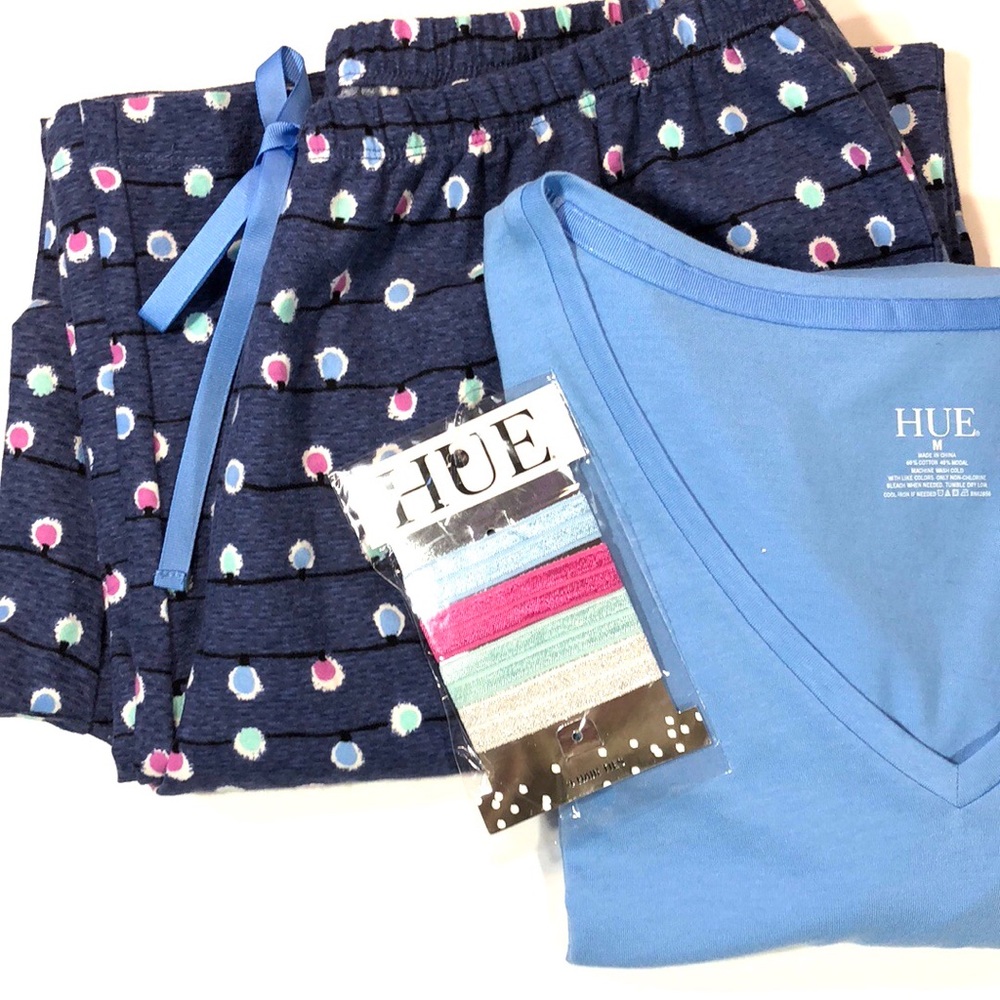 NWT HUE Pajamas-Long Sleeve Top & Flannel Bottoms - Picture 8 of 8